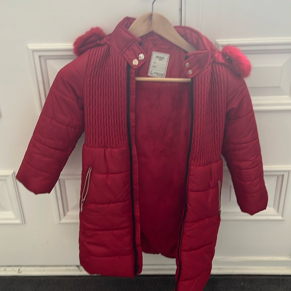 Mayoral girls red long jacket size 7